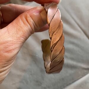 Twisted Copper Cuff Bracelet - Warm Copper Tone